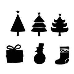 set of chrismast icon