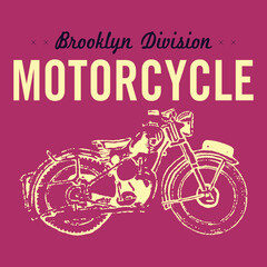 illustration sketch motorcycle Brooklyn t shirt prints, Brooklyn riders tee graphic, Vintage Brooklyn championship
