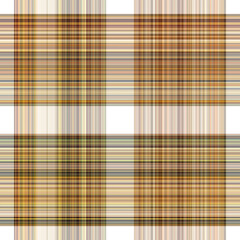 Woodland white tartan seamless pattern textile. Tonal autumnal forest plaid with organic texture. Background of orange stripe for rough wallpaper. 