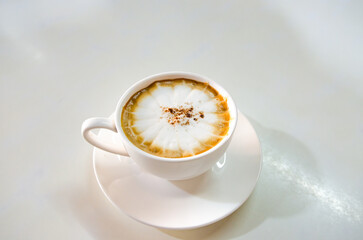 Barista making a cup of coffee Soft focus.