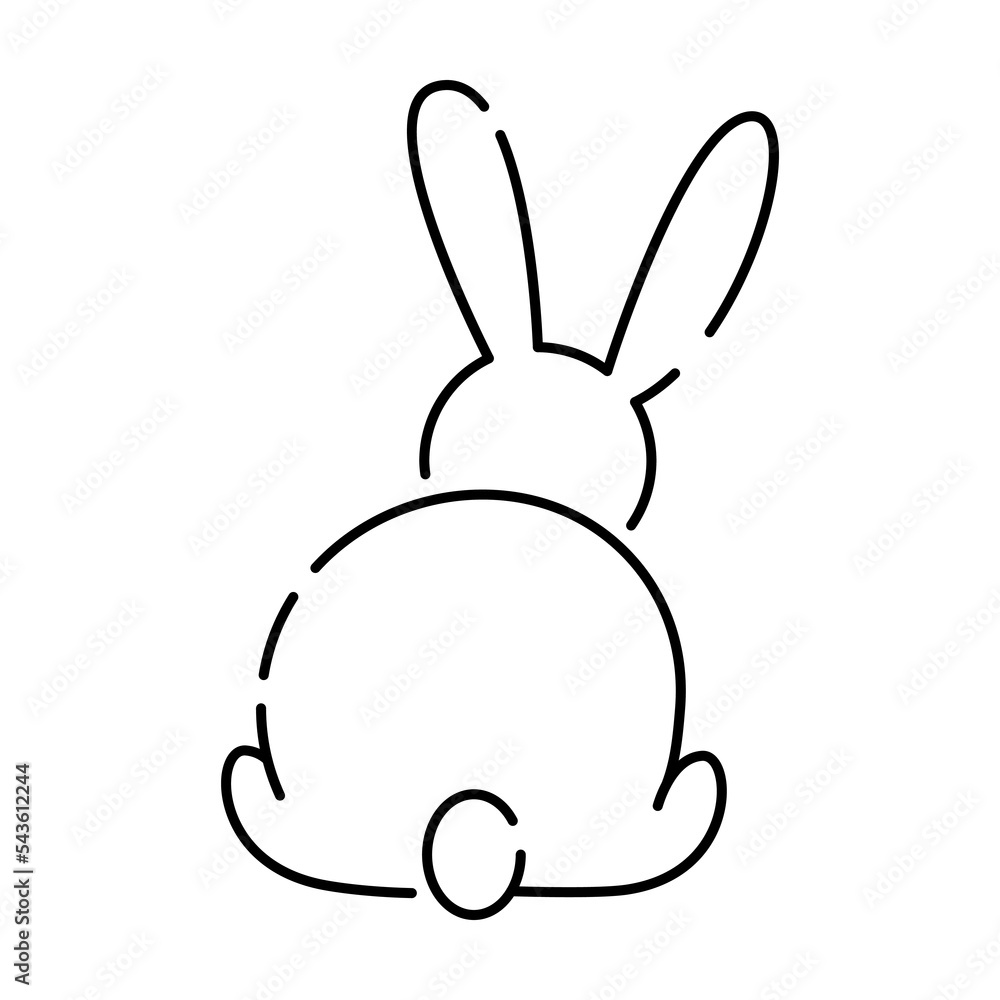 Wall mural rabbit line icon vector. 2023 rabbit year. christmas. animal theme