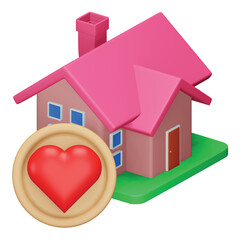 Favorite 3d rendering isometric icon.