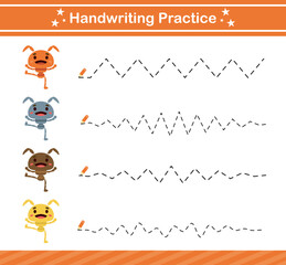 handwriting practice game .suitable for preschool.Educational page for kids