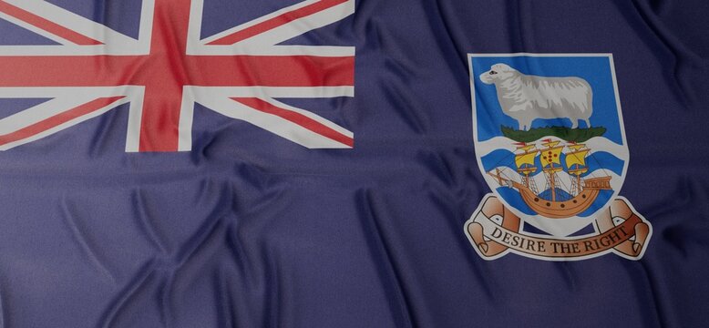Flag of Falkland Islands�(UK) - on a flat surface with a few wrinkles