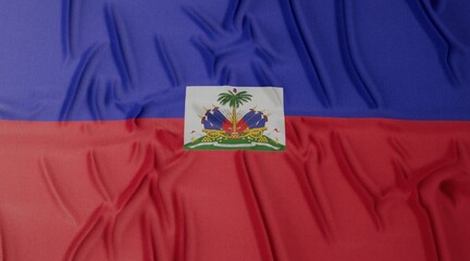 Fototapeta premium Flag of Haiti - on a flat surface with a few wrinkles