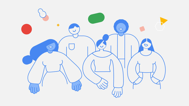 Corporate portrait of office workers and employees, Group concept illustration, team success, people team, friends illustration, happy group, about us, doodle hand drawn characters, support team