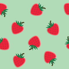 Seamless pattern of fresh strawberry background