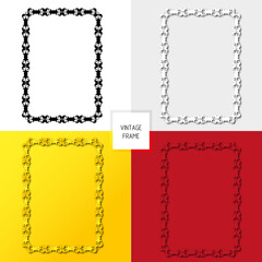 set of vintage multicolored frames in ornament style