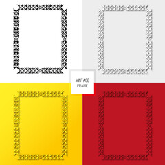 set of vintage multicolored frames in ornament style