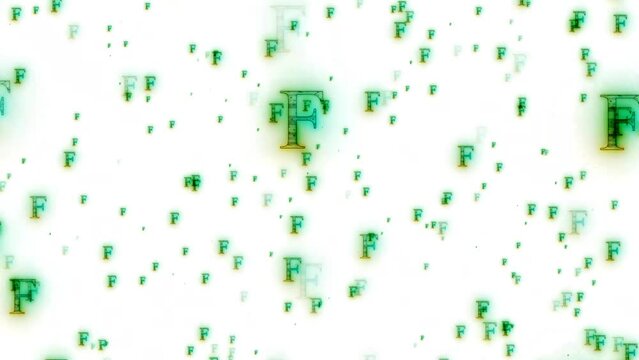 Green glowing alphabet leter particle count animation