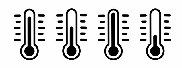 set of icons for temperature scale symbols. Stock vector collection