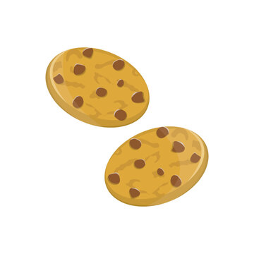Cookies isolated on a white background vector. Chocolate chip cookies. Vector art.