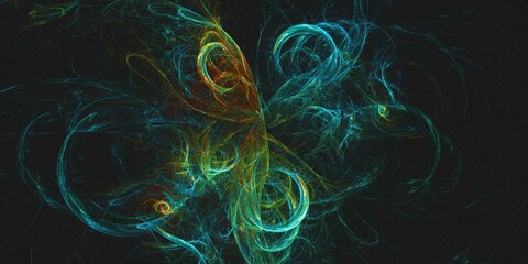 3D rendering abstract multicolor fractal background