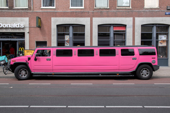 Pink Giant Limousine At Amsterdam The Netherlands 15-8-2020