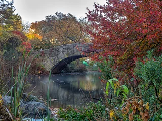 Photo sur Plexiglas Pont de Gapstow Pont de Gapstow dans Central Park, automne