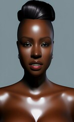 A beautiful African girl. Art. beautiful face. 