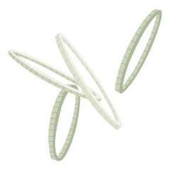 Cartoon onion rings and slices. Fresh farm market symbols. Vector illustration of organic farm fresh vegetables