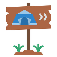 signpost camping outdoor activity icon