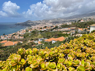 Panoramic view of Funchal city on Madeira island in Portugal