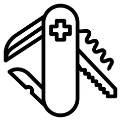 swiss camping outdoor activity icon