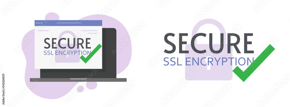 Poster ssl secure label connection online on website vector badge graphic, computer digital electronic digi