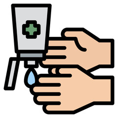 hand gel cleaning hygiene icon