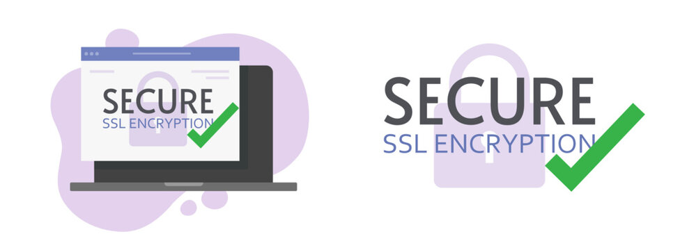 Ssl secure label connection online on website vector badge graphic, computer digital electronic digital web security lock for https connection image