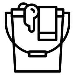 bucket cleaning hygiene icon