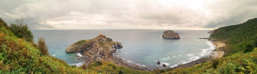 Promotional photography of San Juan de Gaztelugatxe, a mountain famous for the Game of Thrones...