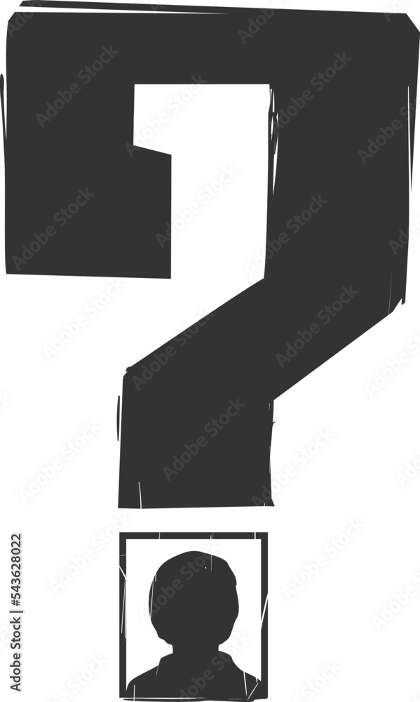 Poster question mark identity person photo illustration