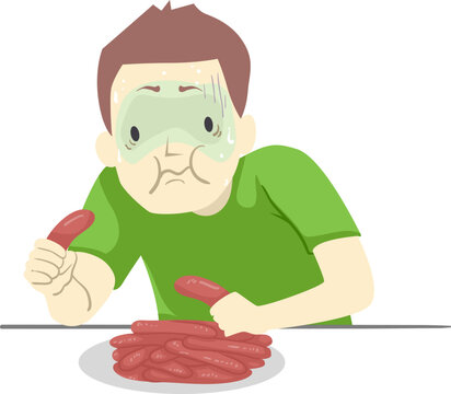 recommend clip art: Man Food Eating Contest Choke Illustration