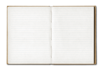 Vintage blank open notebook