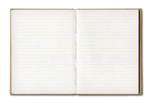 Vintage blank open notebook