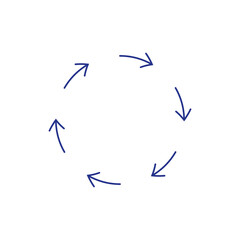 Circle Loop Arrow Icon Blue Color