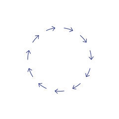 Circle Loop Arrow Icon Blue Color