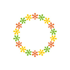 Fototapeta premium Flower Circle Loop Shape. Frame.
