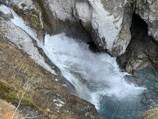 Aua dil Mer Waterfalls or Aua dil Mer Wasserfall (Wasserfälle Aua da Fluaz oder Panixer Fall) over...