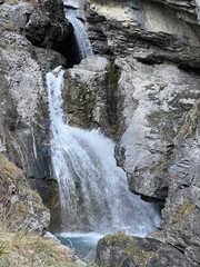 Aua dil Mer Waterfalls or Aua dil Mer Wasserfall (Wasserfälle Aua da Fluaz oder Panixer Fall) over...