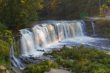 Fototapeta premium Keila Joa waterfall summer view in Estonia
