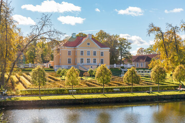 Manor at fall season. Palmse, Estonia.