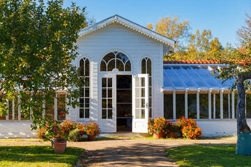 Manor at fall season. Palmse, Estonia.