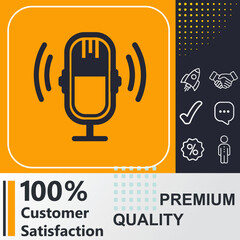 microphone icon. Social media sign. Vector illustration