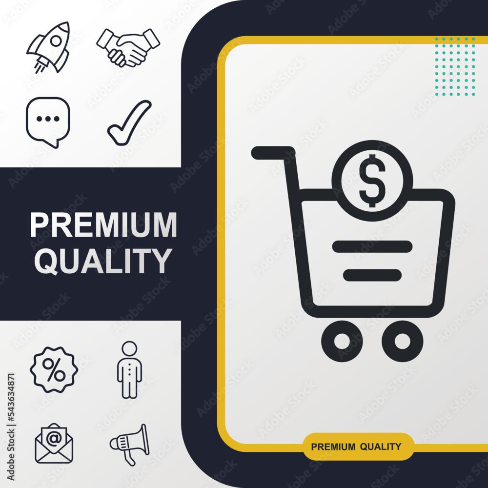 Wall mural Shopping cart icon graphic element. Modern design.