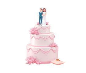Wedding Cake. 3D Illustration