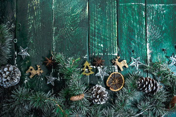 Holidays christmas on wooden background