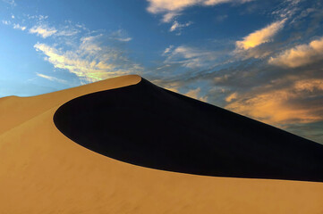Fototapeta na wymiar Deep hole in the Arabian desert