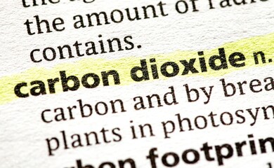 Close up photo of the words carbon dioxide