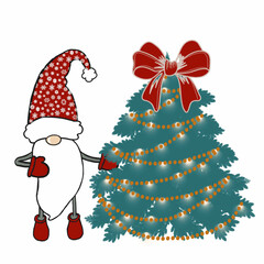 christmas tree with santa claus