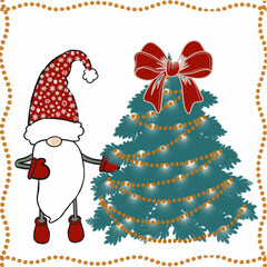 christmas card with santa claus