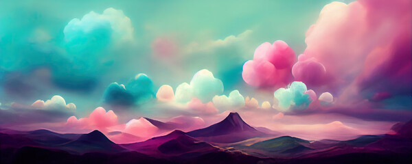 Pastel colored landscape